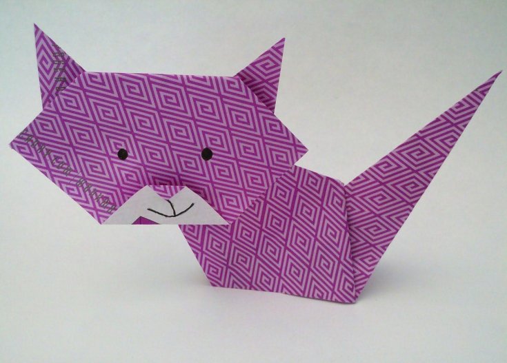 Кошка из бумаги (оригами) - простая инструкция, подробное описание, схема, чертежи, рекомендации, фото, видео, секреты и хитрости