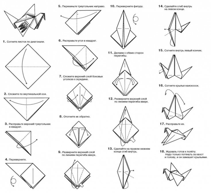 Как сделать журавлика оригами? Ответ смотрите здесь! Пошаговая инструкция + мастер-класс + фото + схемы