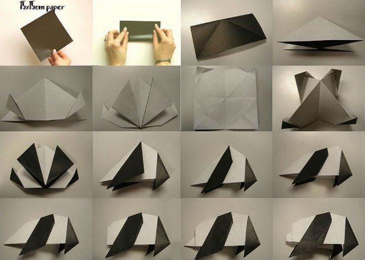 Панда оригами из бумаги: создаем панду в технике оригами с фото