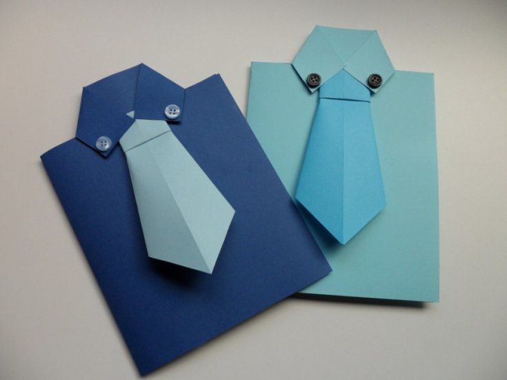 Как сложить оригами рубашку с галстуком: пошаговый мастер-класс